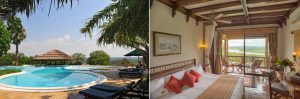 Paraa Safari Lodge pool and bedroom
